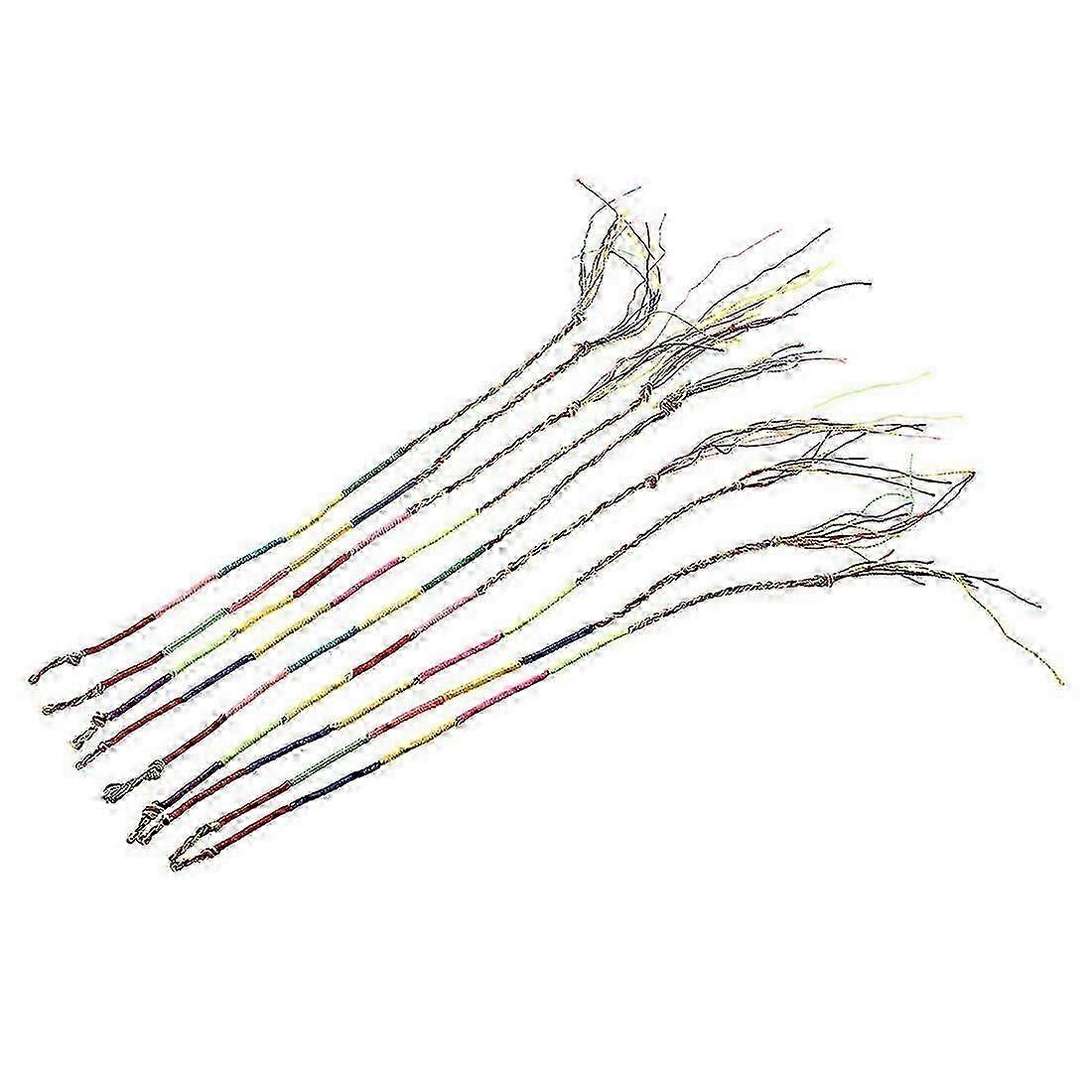 9 x Pulseiras de amizade trançadas coloridas estilo hippie, pulseira de oração com fio, cor aleatória - texturizada