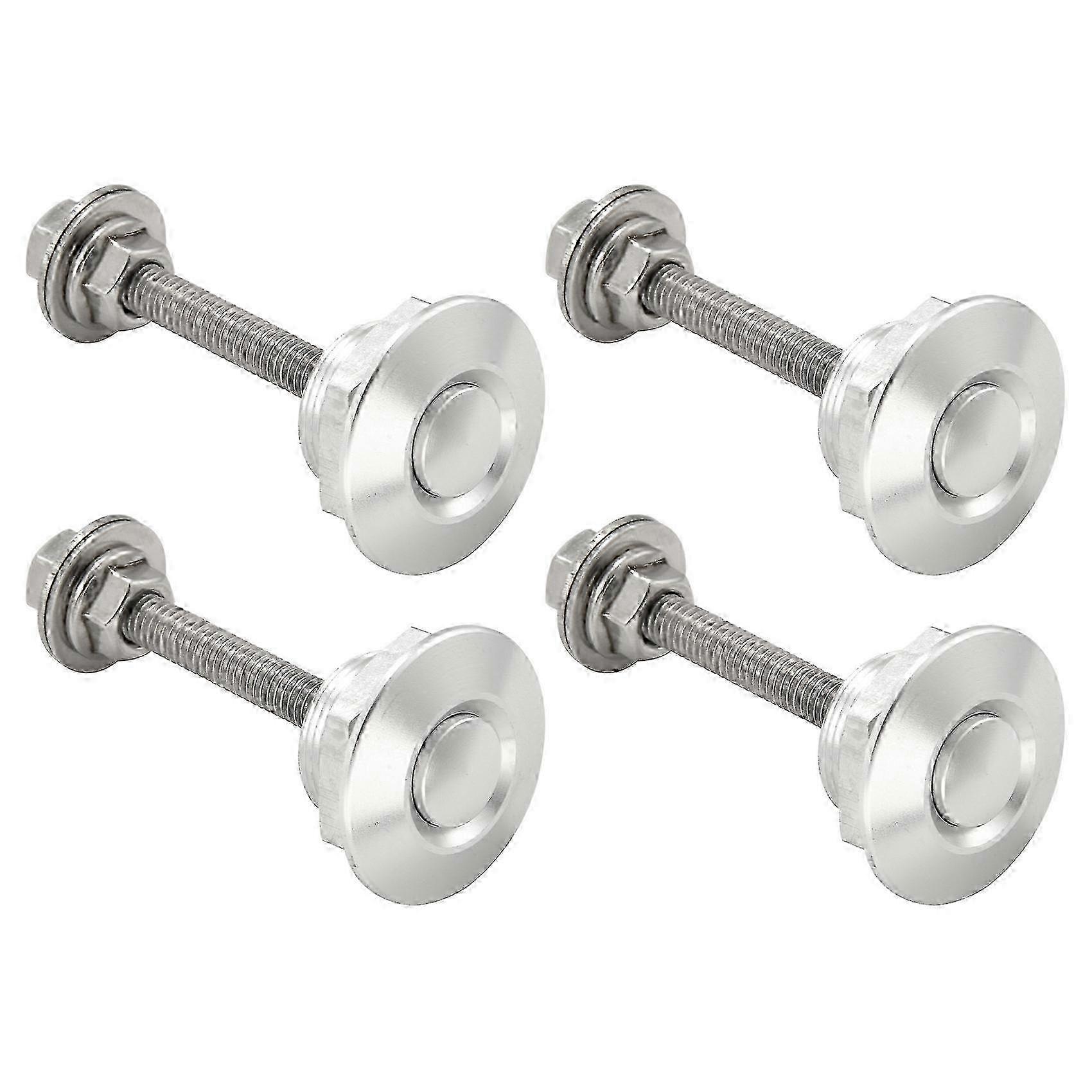 4X Quick Release Push Hood Latch Button Car Pin Lock Bumper Clip Latches Silver