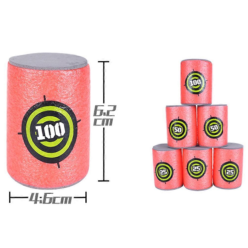 Eva Marked Target Bucket Toy for Kids 6Pcs Soft Bullet Shoot Cans