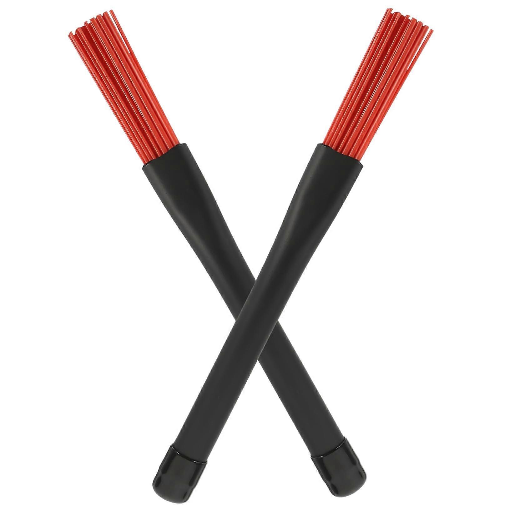 2 Pack Retractable Jazz Drum Brushes with Comfortable Handles for Beginners and Drum Set Accessories