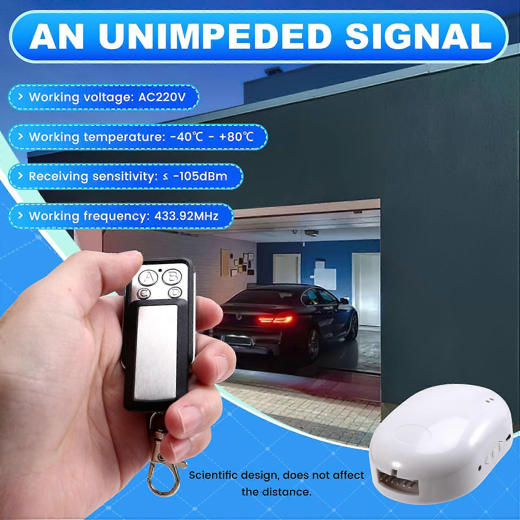 433MHz Smart Garage Sliding Door Gate Opener Controller Remote Control Wireless Switch, Rolling Code Support