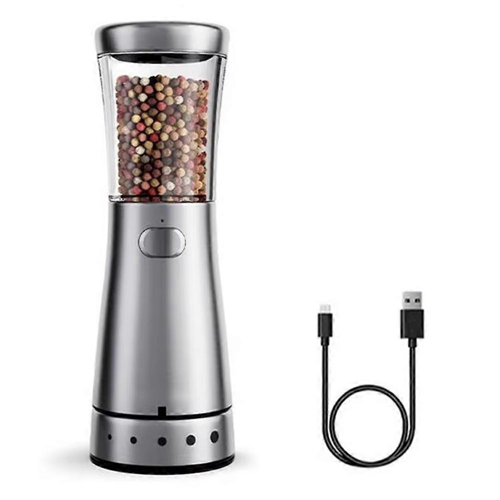 Portable Electric Pepper Mill Rechargeable Automatic Peppercorns Mill