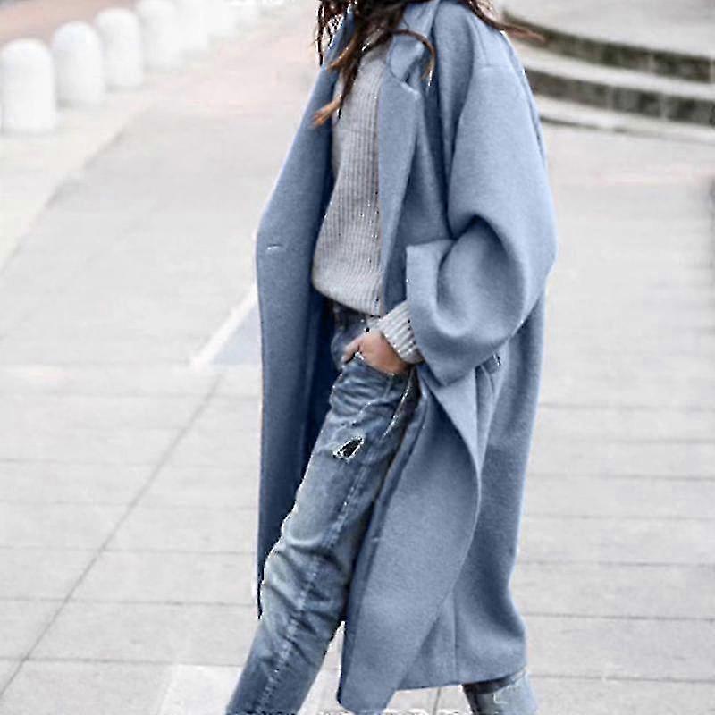 m 2024 Winter New Women's Solid Color Long Coat