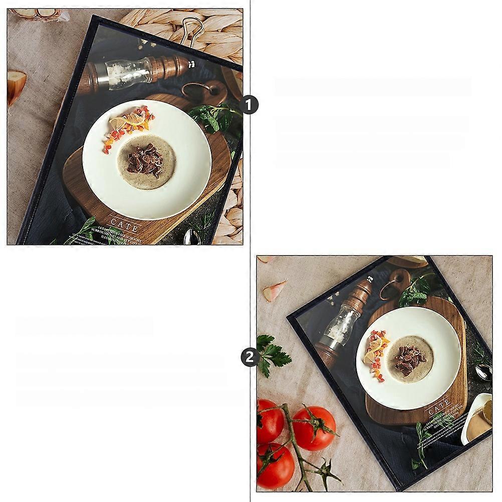 Menu Protector Black PVC Recipe Cover for Bar Use 3Pcs Pack