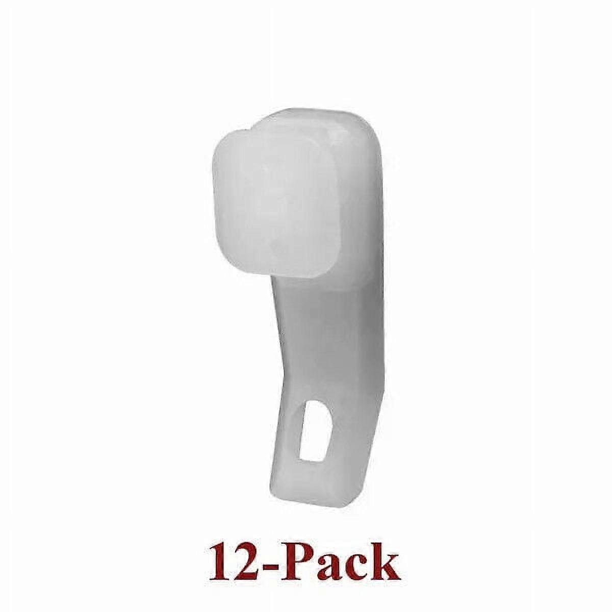 DRAPERY CARRIER SLIDES for Standard White Traverse Rods (12 Pack)