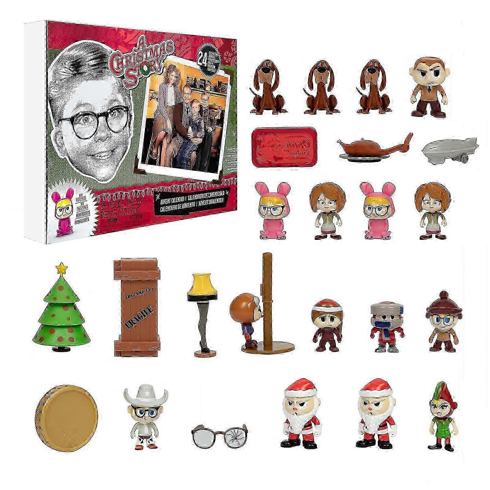 Advent Calendar with Transparent Ornaments for Christmas Decoration