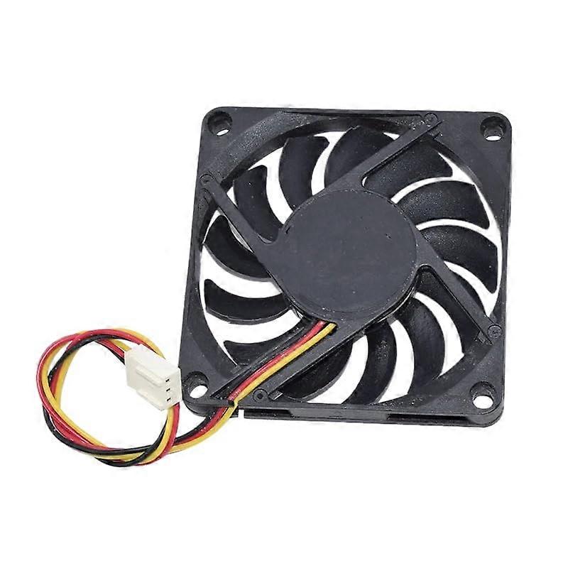 70mm 12V Cooling Fan for FD127010HB PC Case with Efficient Airflow and Three Pin Connector