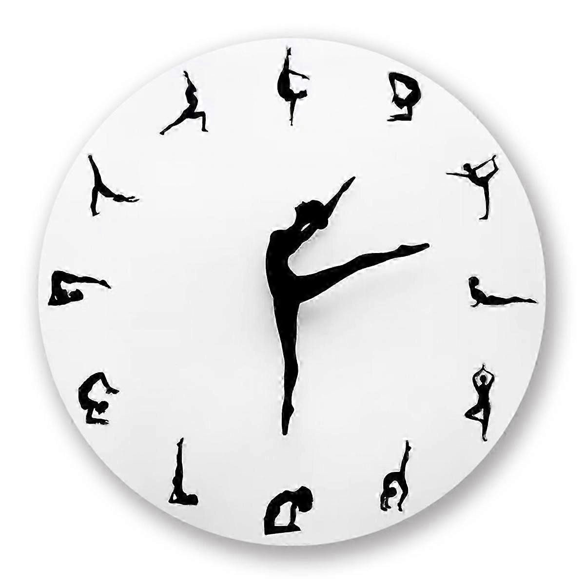 Charming Yoga Dancer Wall Clock, Baby Room Decoration