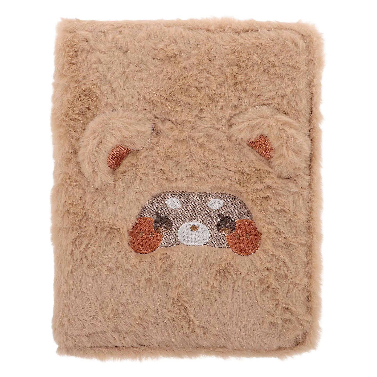 Light Brown Photocard Binder for Storage Use Cartoon Puppy Plush Design