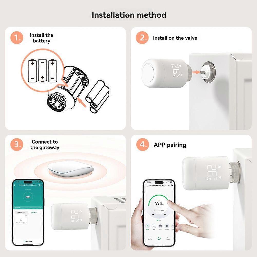 Tuya Zigbee Smart Thermostatic Valve TRV Temperature Control Valve Radiator Controller Mobile App Control