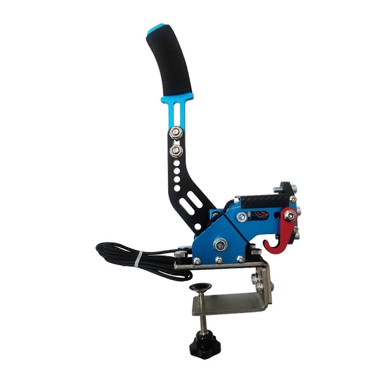 USB Handbrake for G25 G27 G29 T300 T500 PC Racing Simulator, Adjustable Height, Blue