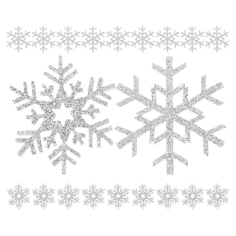 Silberne Schneeflocken-Aufnäher, 20 Stück