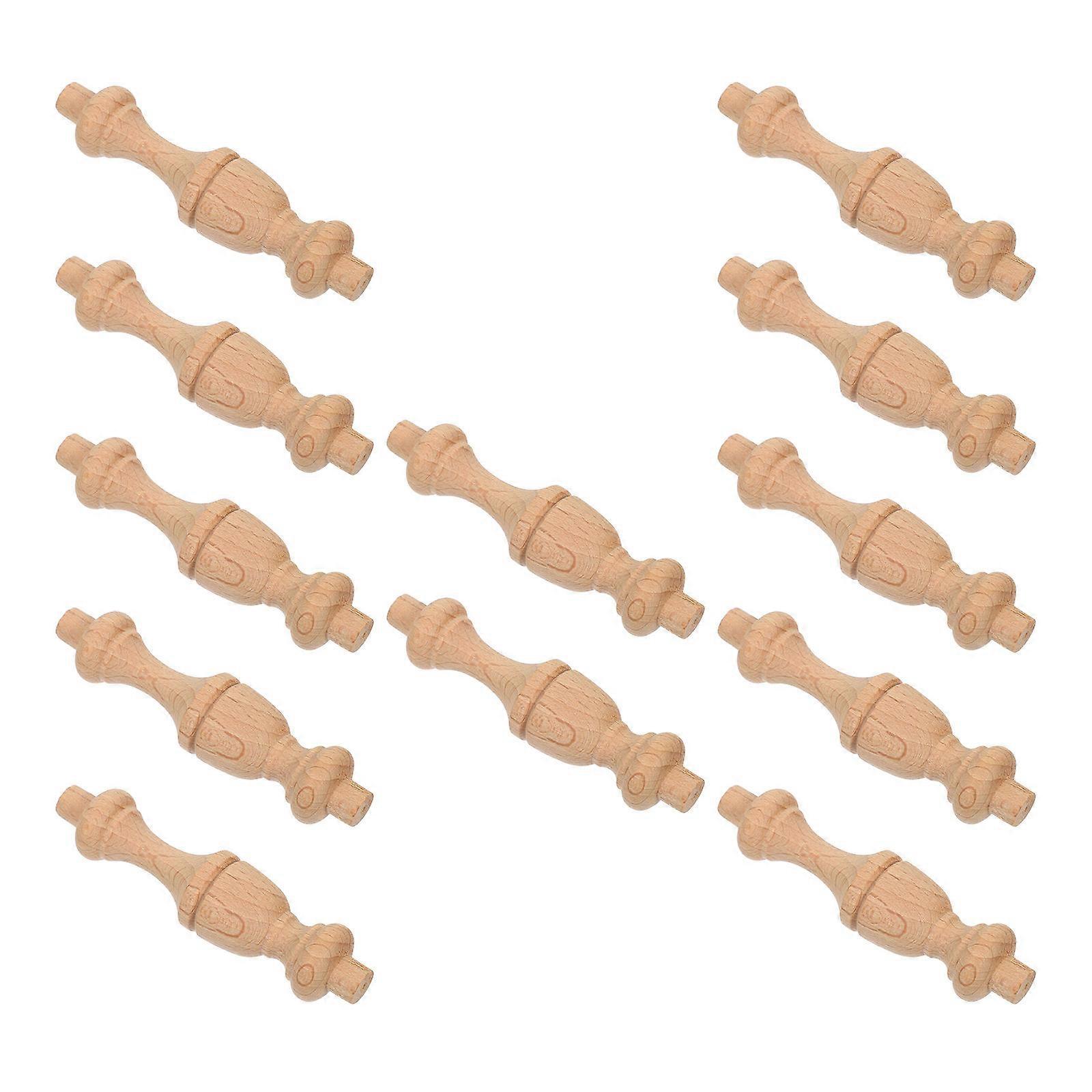 Solid Wood Roman Column Pillar for Cabinet Use 12Pcs Elegant Spindles