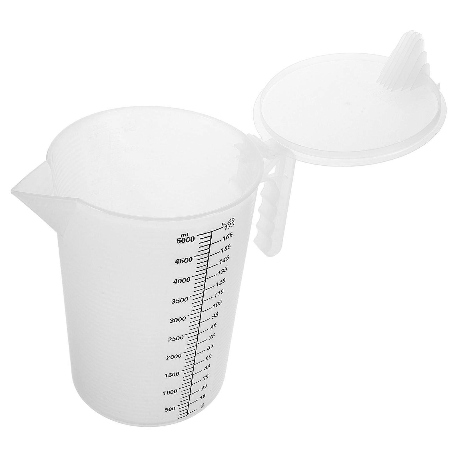 Large Measuring Cup with Lid for Kitchen Use Transparent PP Accurate 5L
