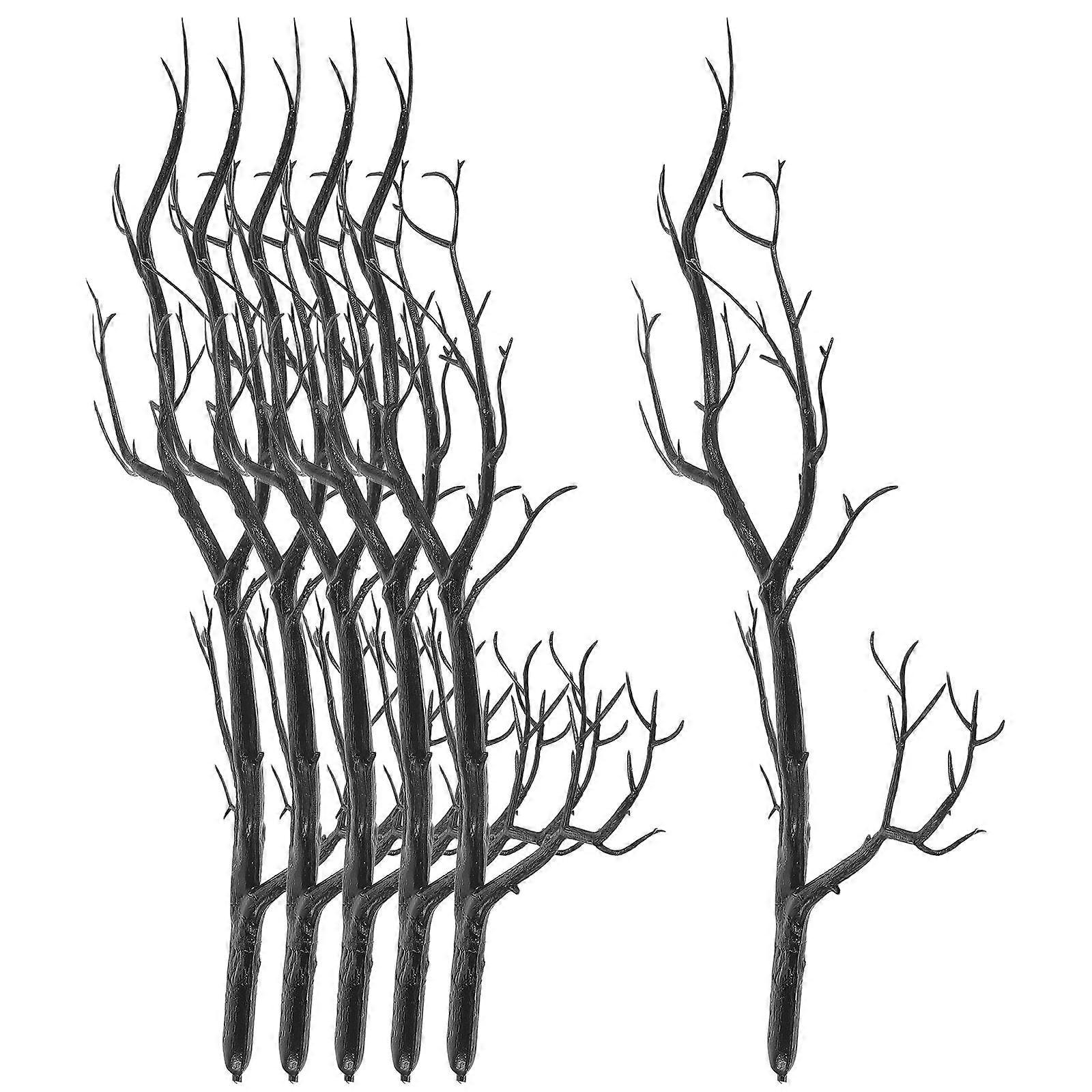 6Pcs Halloween Realistic Artificial Dried Tree Branches Plastic Twigs Simulation Decor