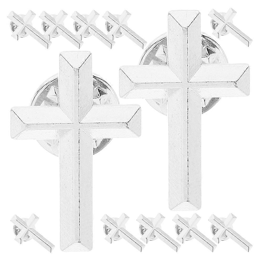 Durable Alloy Cross Pin Brooch for Decor 12Pcs Pack