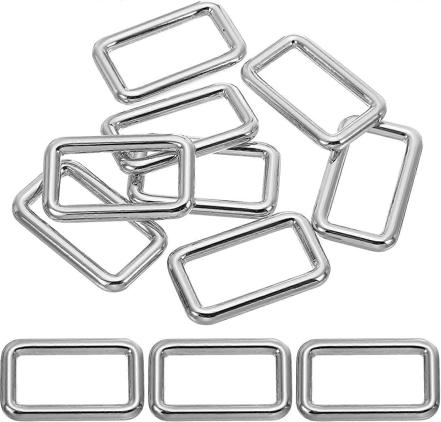 Flat Metal Rectangle Rings Square Loop Webbing Belt Buckle for Strap Keeper Bag