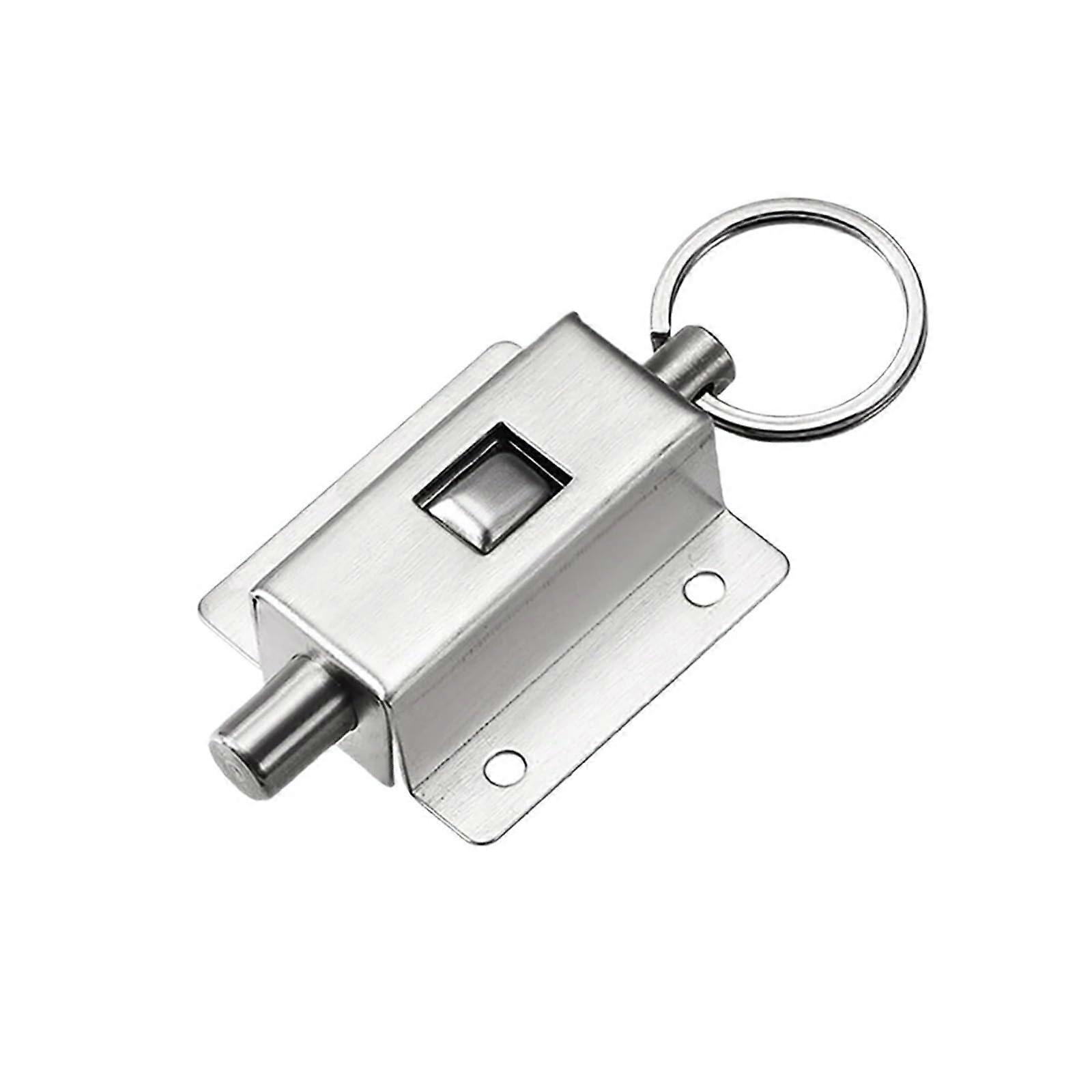 Stainless Steel Door Latch Barrel Bolt, Ring Pull Spring Loaded Lock for Enhanced Security, 5pcs