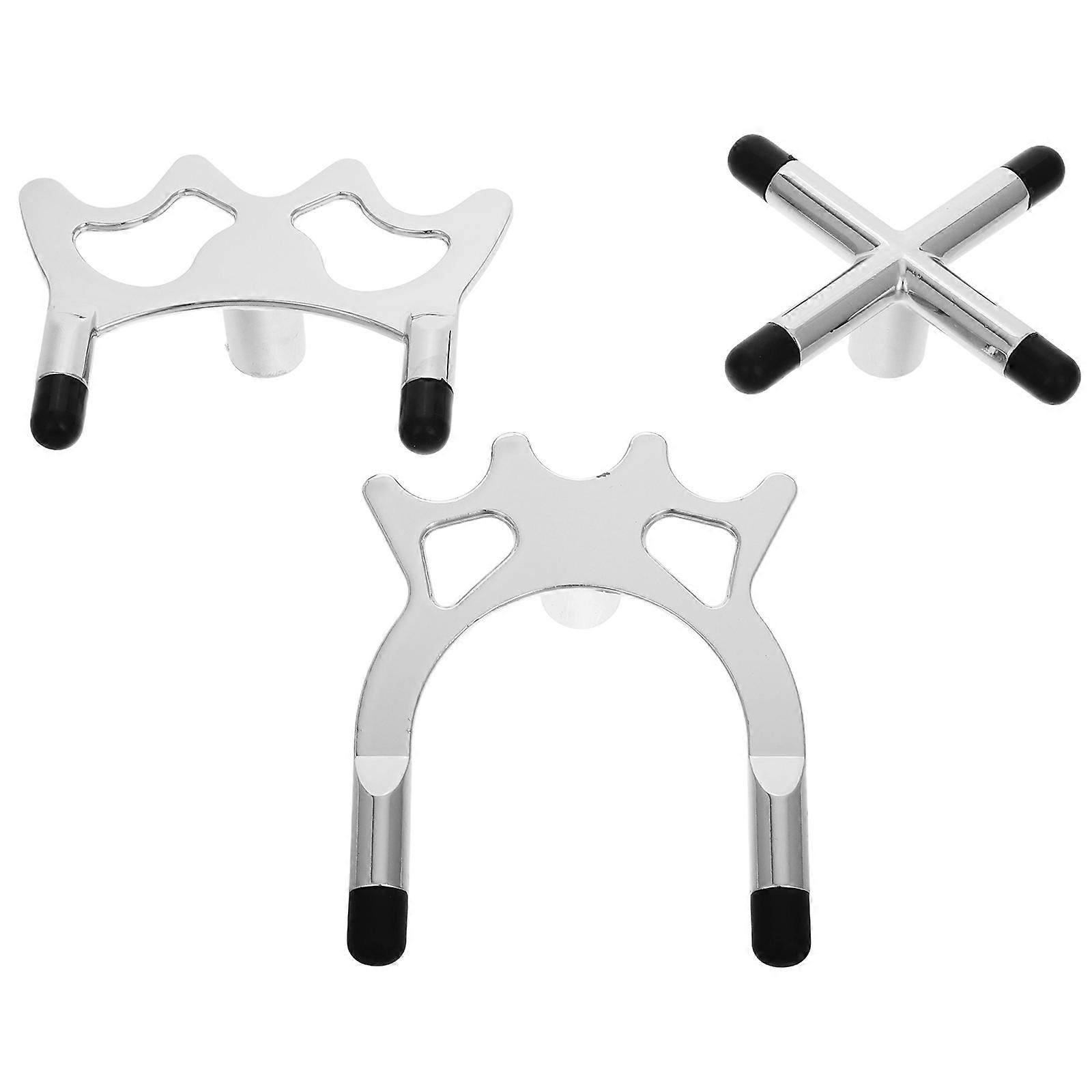 Billiard Bridge Cue Stand Silver Color with High and Low Forks 3Pcs
