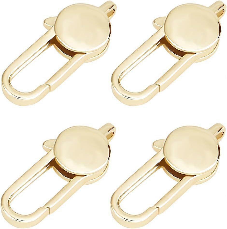8Pcs 18K Gold Plated Brass Lanyard Snap Hook Keychain Hook Clip Key Chains Connector Trigger Clasps Oval Lobster Claw Clasps for Key Ring Making Handm