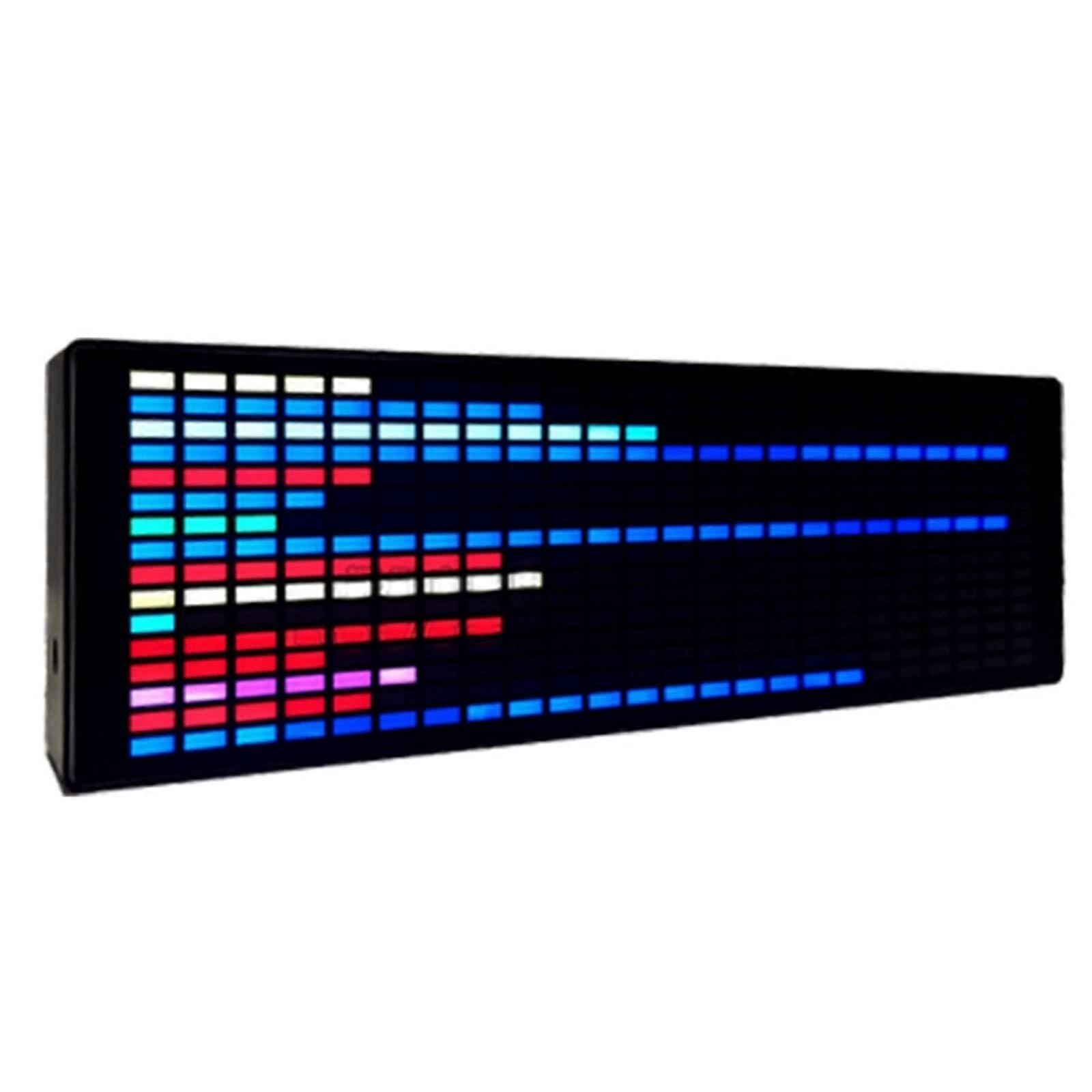 LED Music Spectrum Display with RGB Audio Analyzer, USB Powered Clock, 140 Lighting Patterns