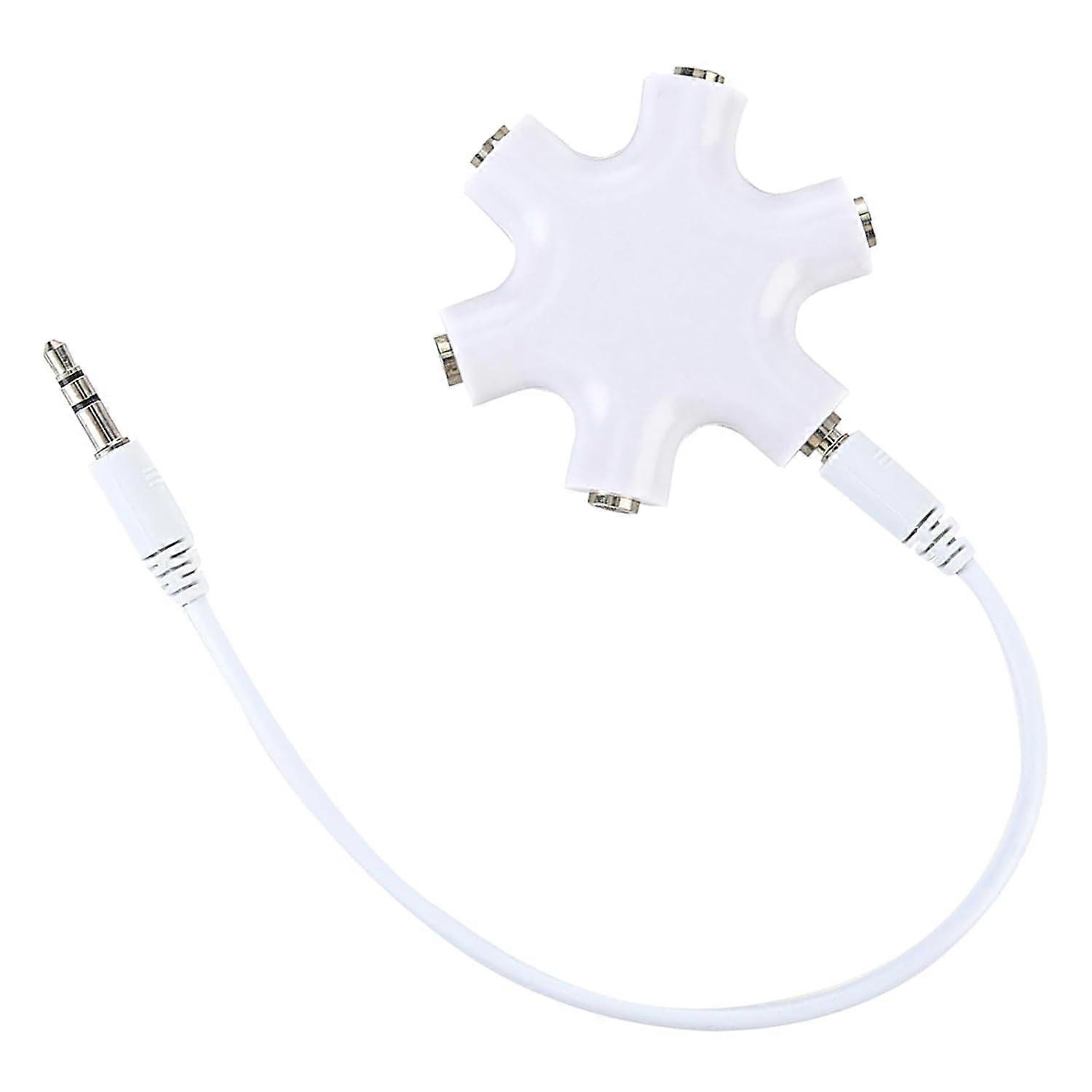5Way 3.5mm Headphone Splitter for Multiple Users, Universal Audio Sharing for Travel and Classroom