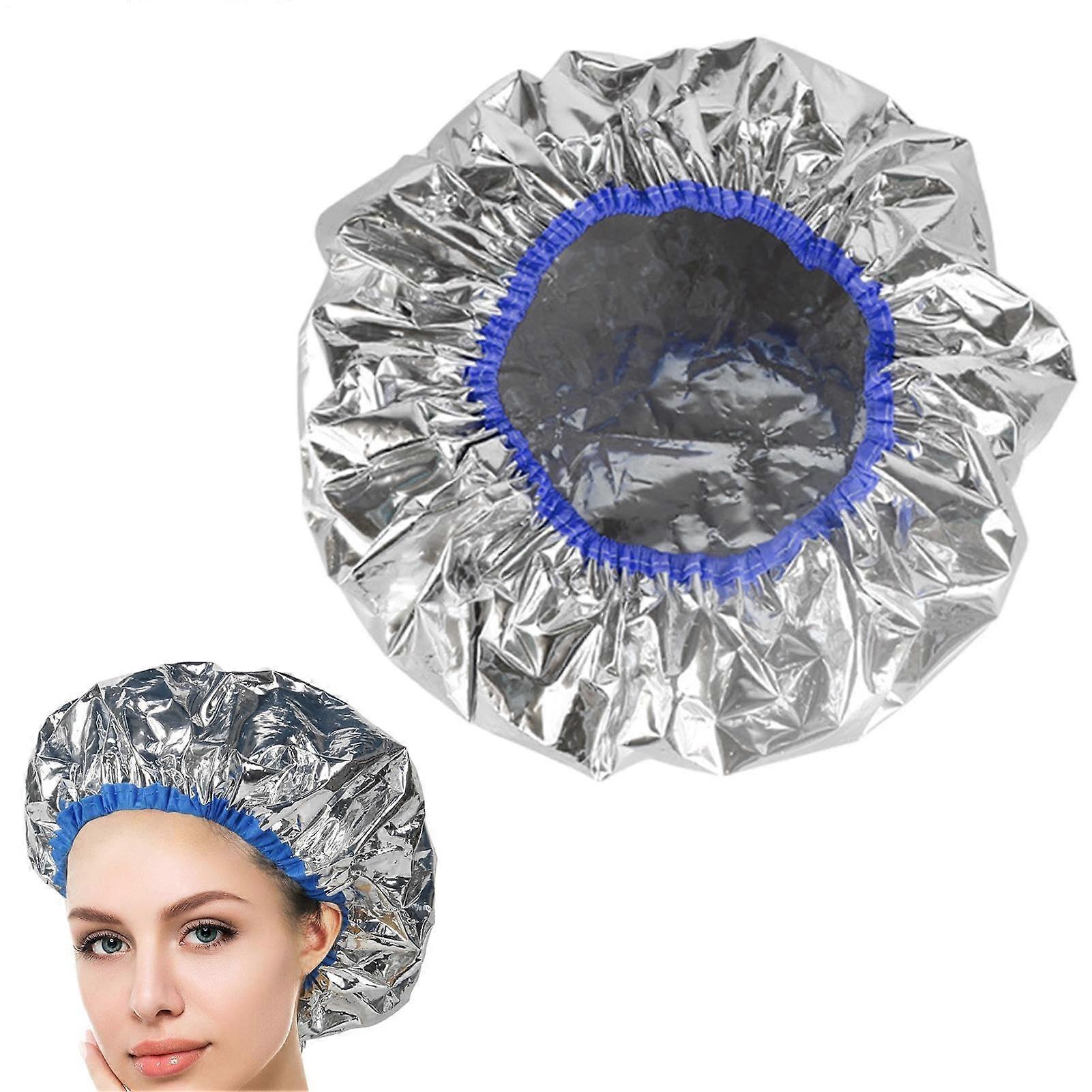 Reusable Foil Hair Steaming Cap with Elastic Lining for Heat Therapy and Moisture