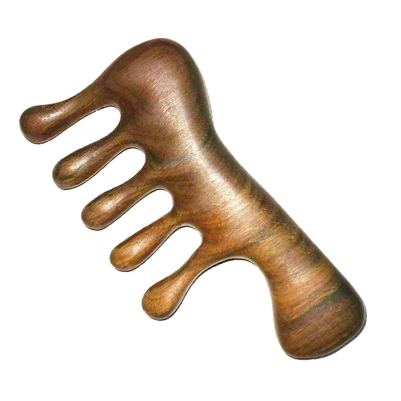 Wooden Scalp Massager Comb for Hair Growth, Wide Tooth Long Handle Wooden Gua Sha Head Comb