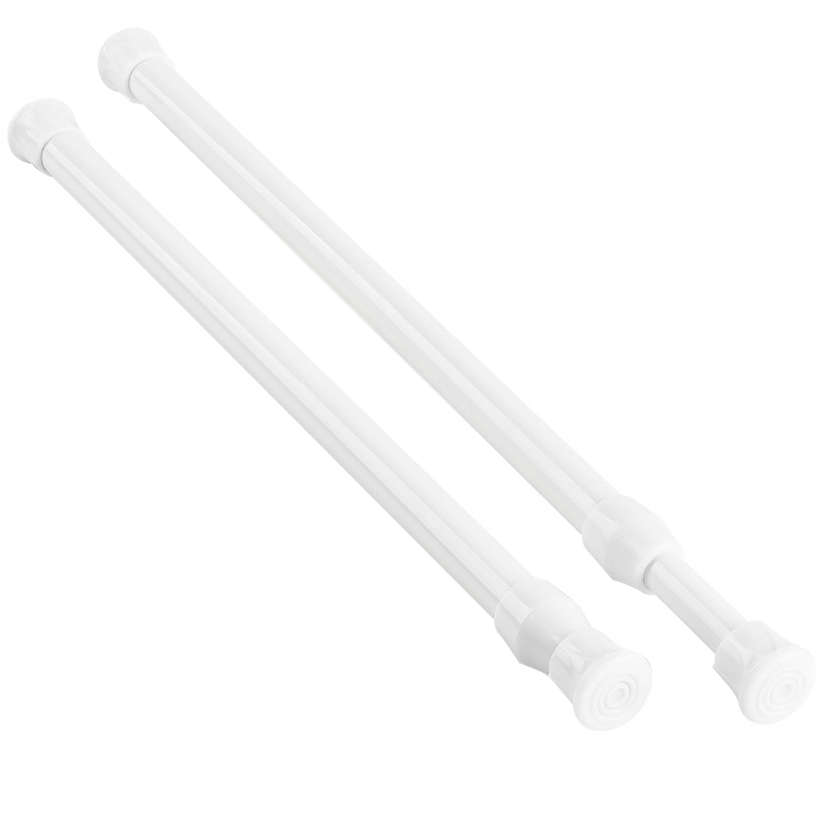 2 Pack Adjustable Spring Tension Curtain Rod 1220 Inch, NoDrill Rustproof Rod for Small Windows, White