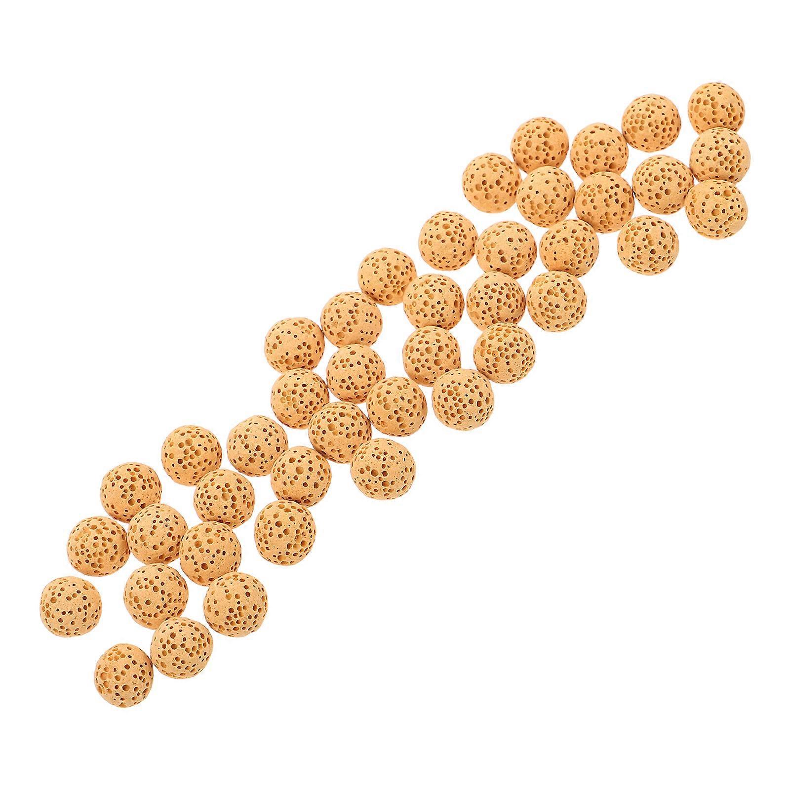 Natural Volcanic Lava Stones Diffuser Beads for Aromatherapy 50Pcs Yellow