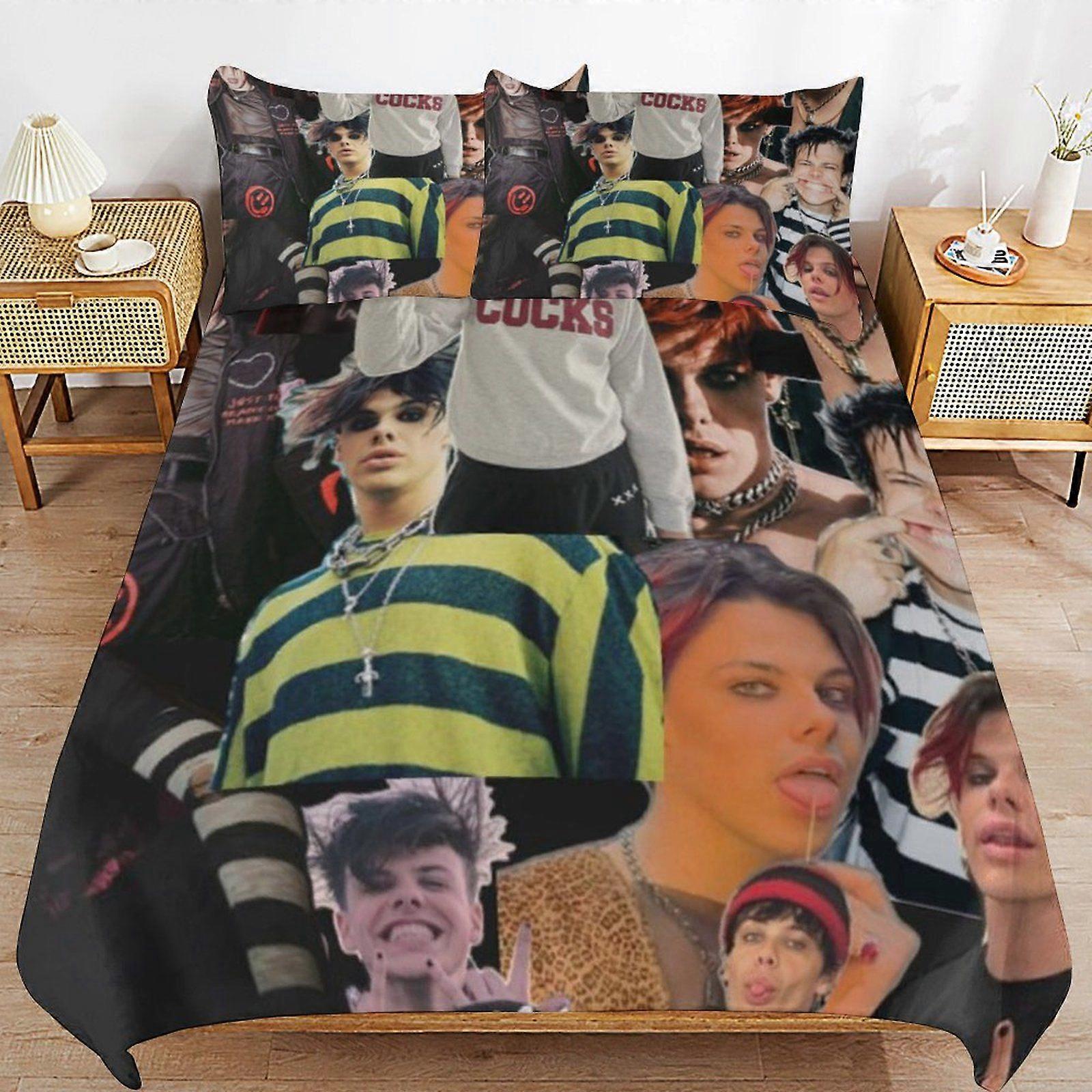 Yungblud Practical Zip Design Smooth Touch Soft Finish Long Use Duvet Cover Sets for Everyday Rest