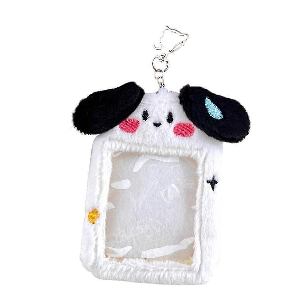Plush Photo Card Holder Keychain Cute Rabbit Cartoon ID Credit Card Case Durable Plush Fabric