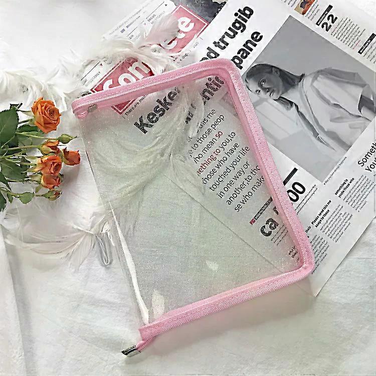 Sac de rangement Transparent �� paillettes en PVC PP, sac de rangement A5 A4 �� fermeture ��clair, sac de dosette de fichiers, sacs porte-papet