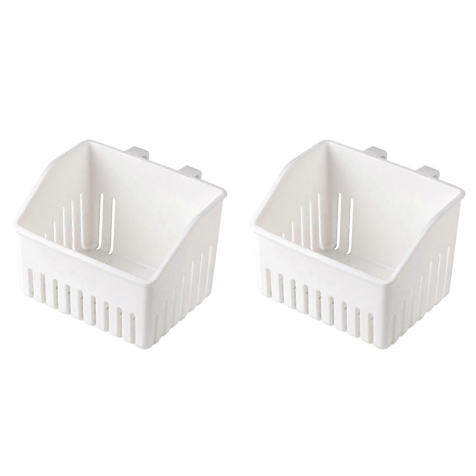 Utensil Holder Cutlery Drying Rack with Drainage MultiSection Sink Organizer White A 2PCS