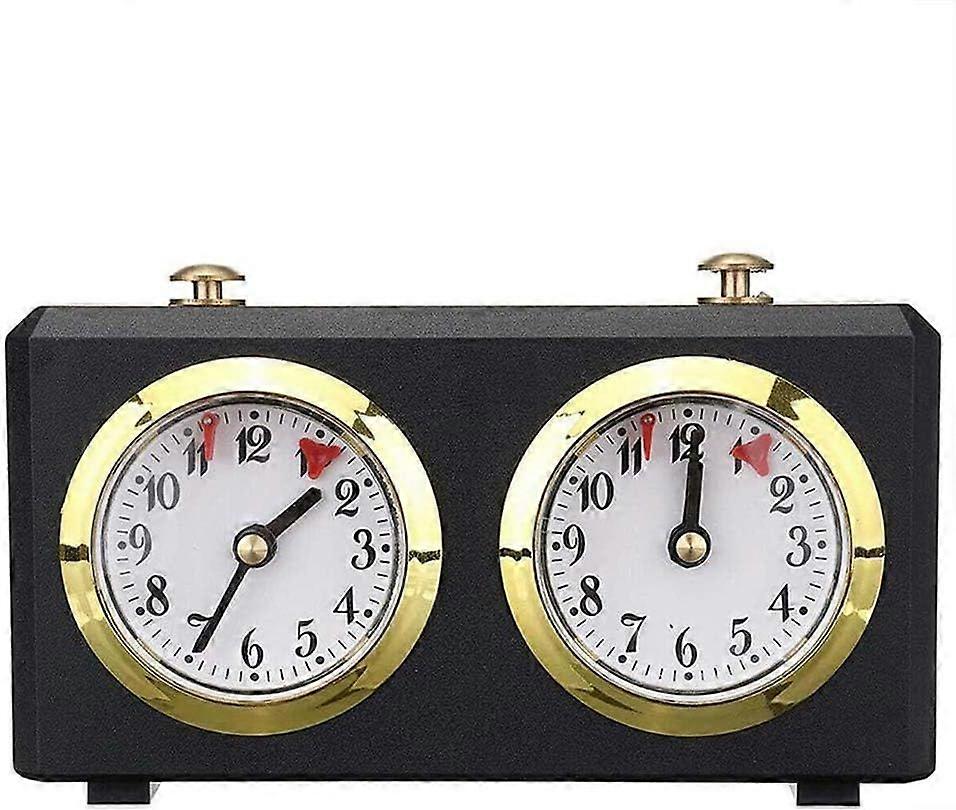 Analog Chess Clock Timer, Wind Up Professional Chess Clock with Large Easy to Read Dials No Batteries Required, Analogue Count Up/Count Down Timer for