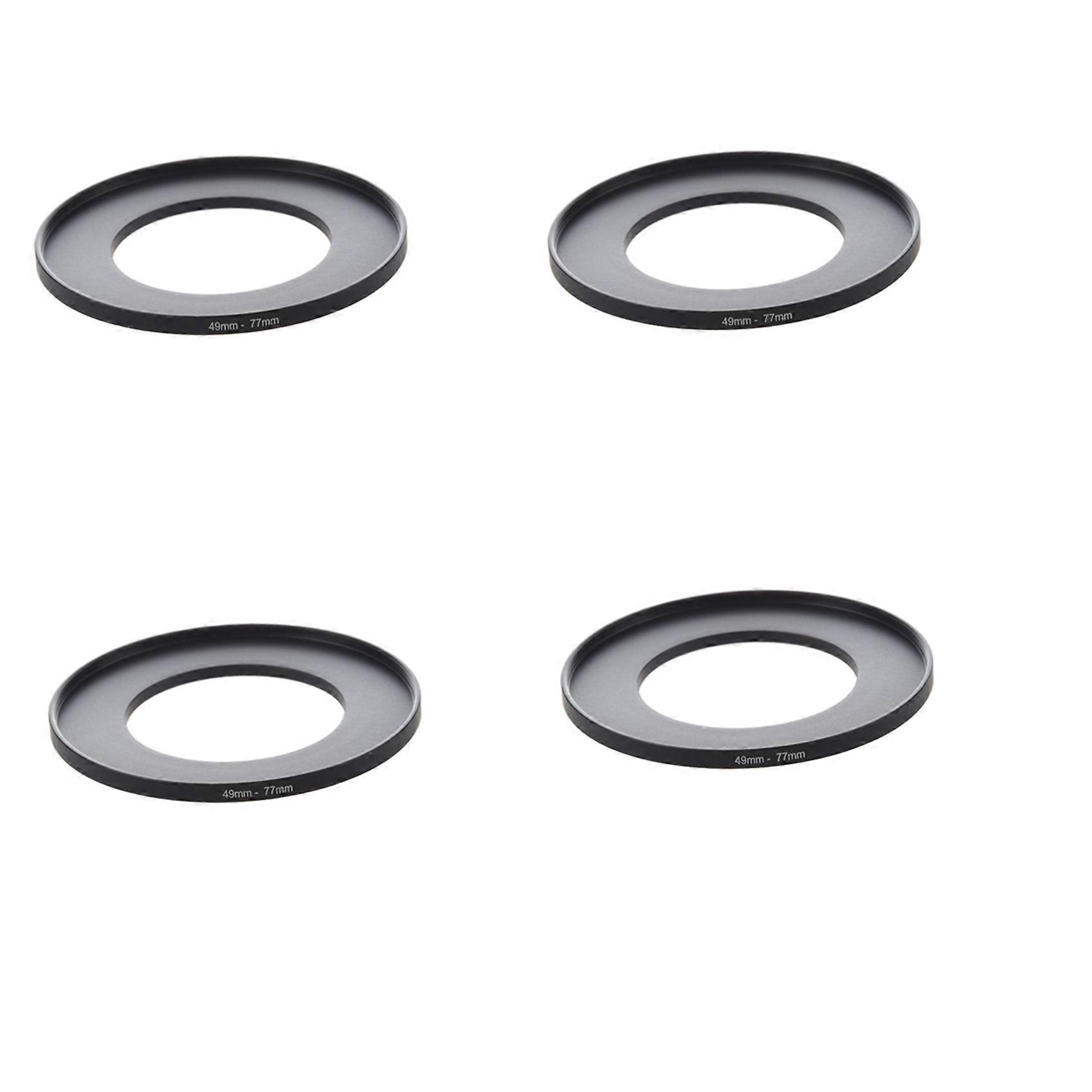 4X Camera Lens Filter Step Up Ring 49mm-77mm Adapter Black