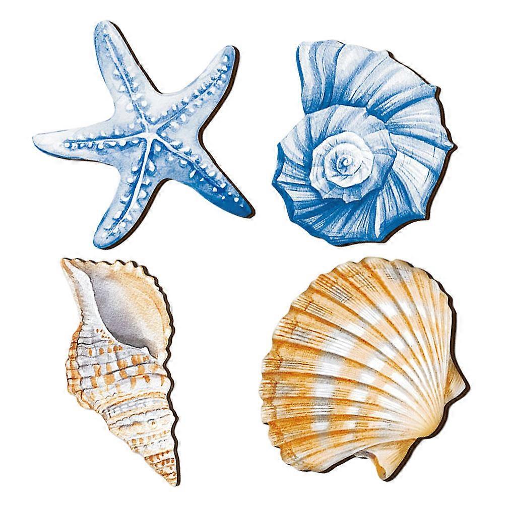 Mediterranean Style Wall Decoration Summer Pool Decor Spacesaving Installation 4Pcs