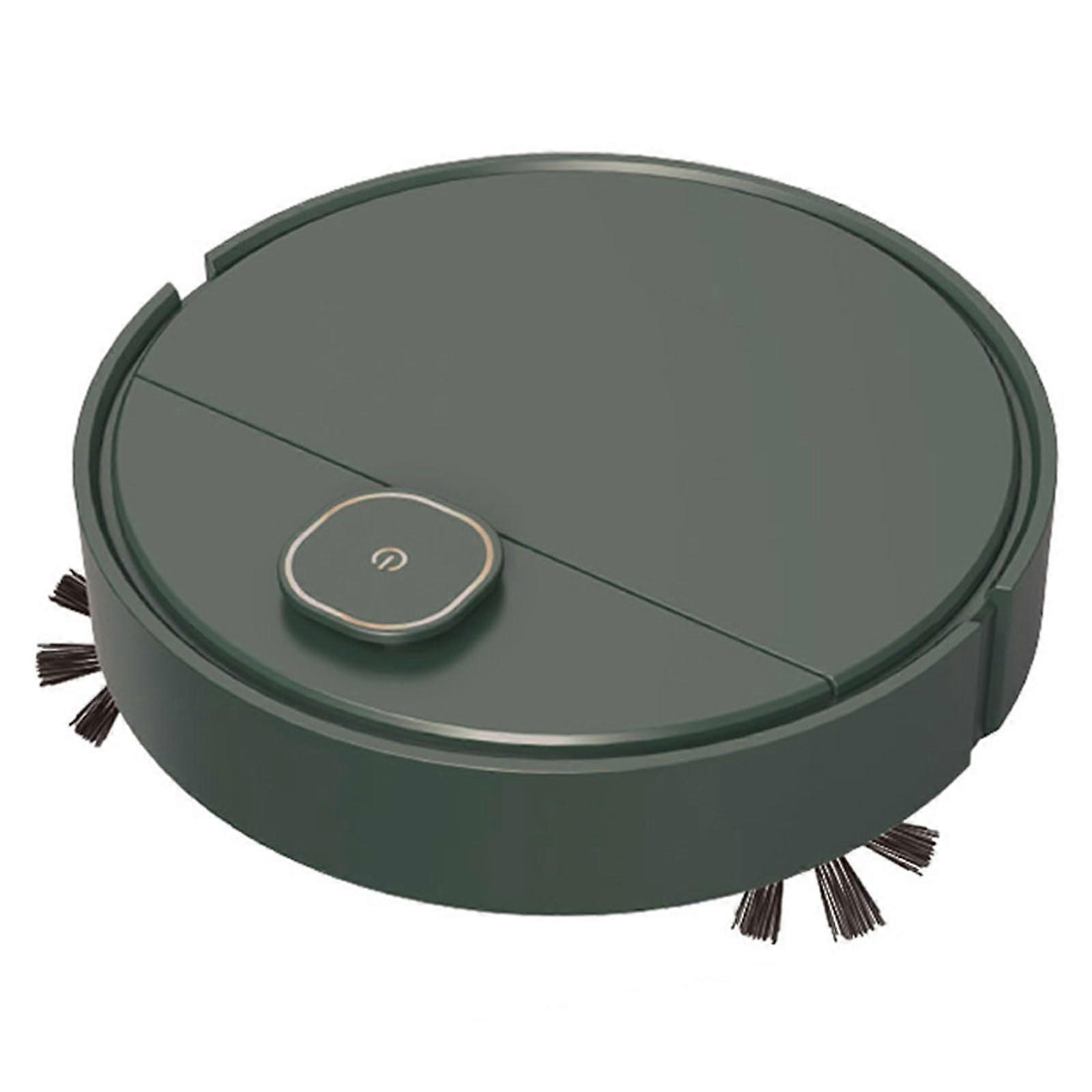Robot Vacuum Cleaner with Humidifying Spray, USB Charging, Smart Obstacle Avoidance  Army Green