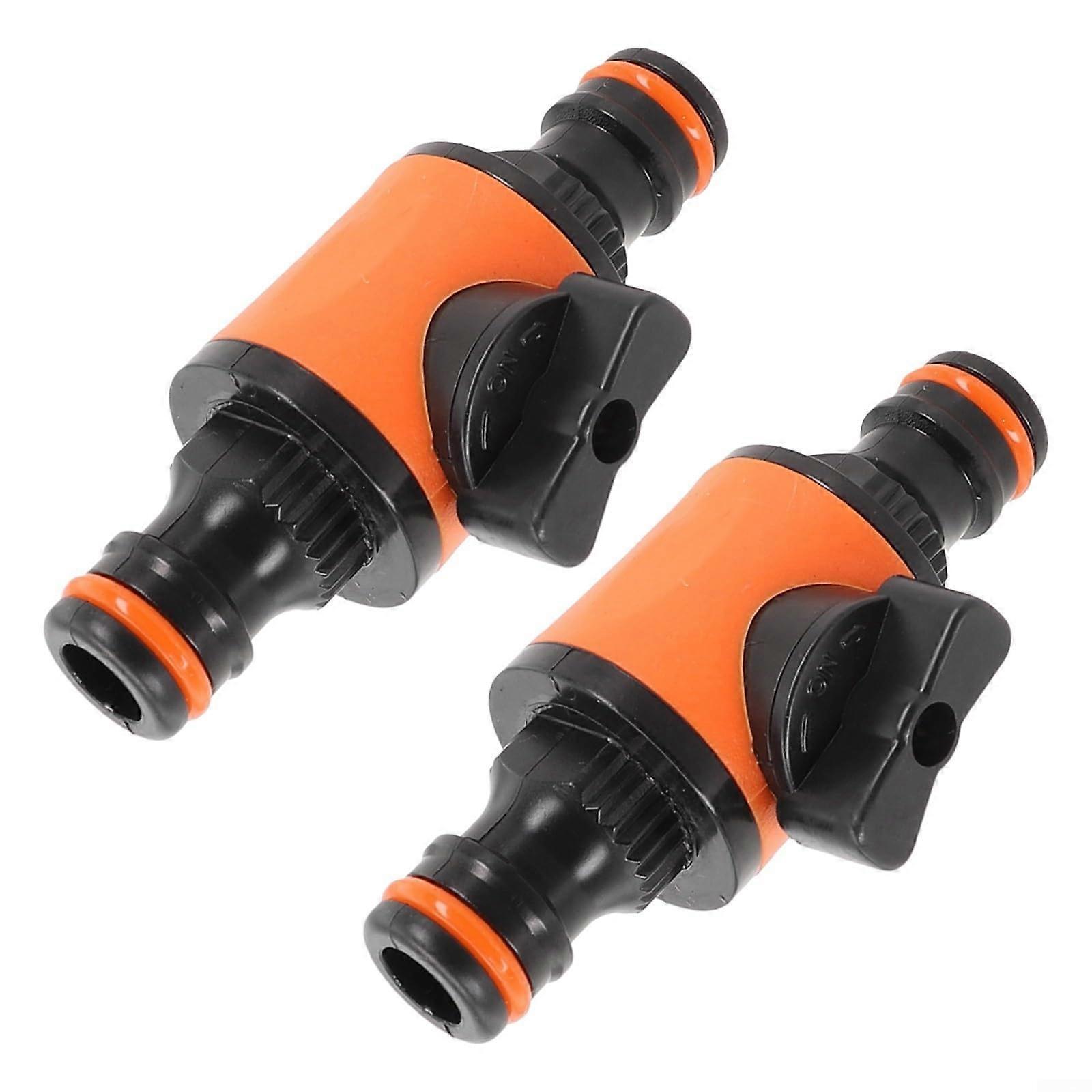 Garden Hose Quick Connector with Shut Off Valve, 2 Pack Plastic Fittings for Precise Flow Control