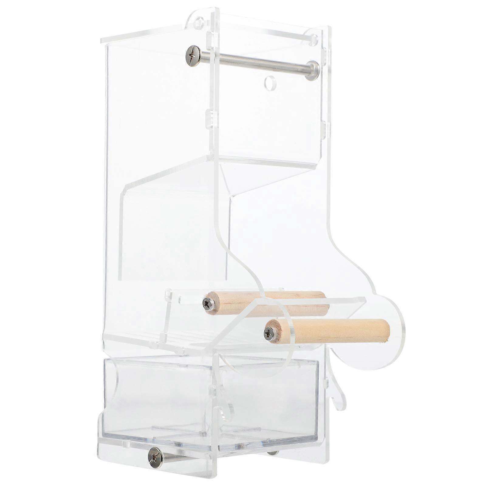 Creative Acrylic Bird Feeder Feeding Box for Pet Feeding 1Pcs