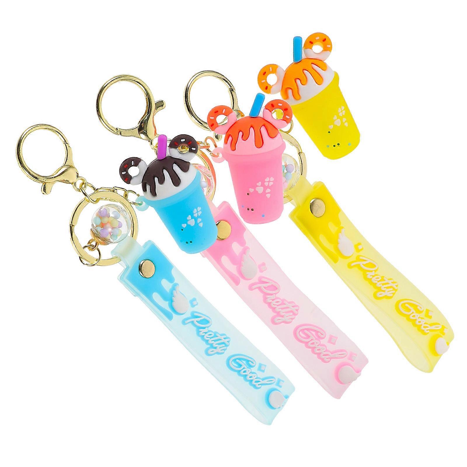 Acrylic Ice Cream Key Ring Keychain Charm for Gift 3Pcs Pack