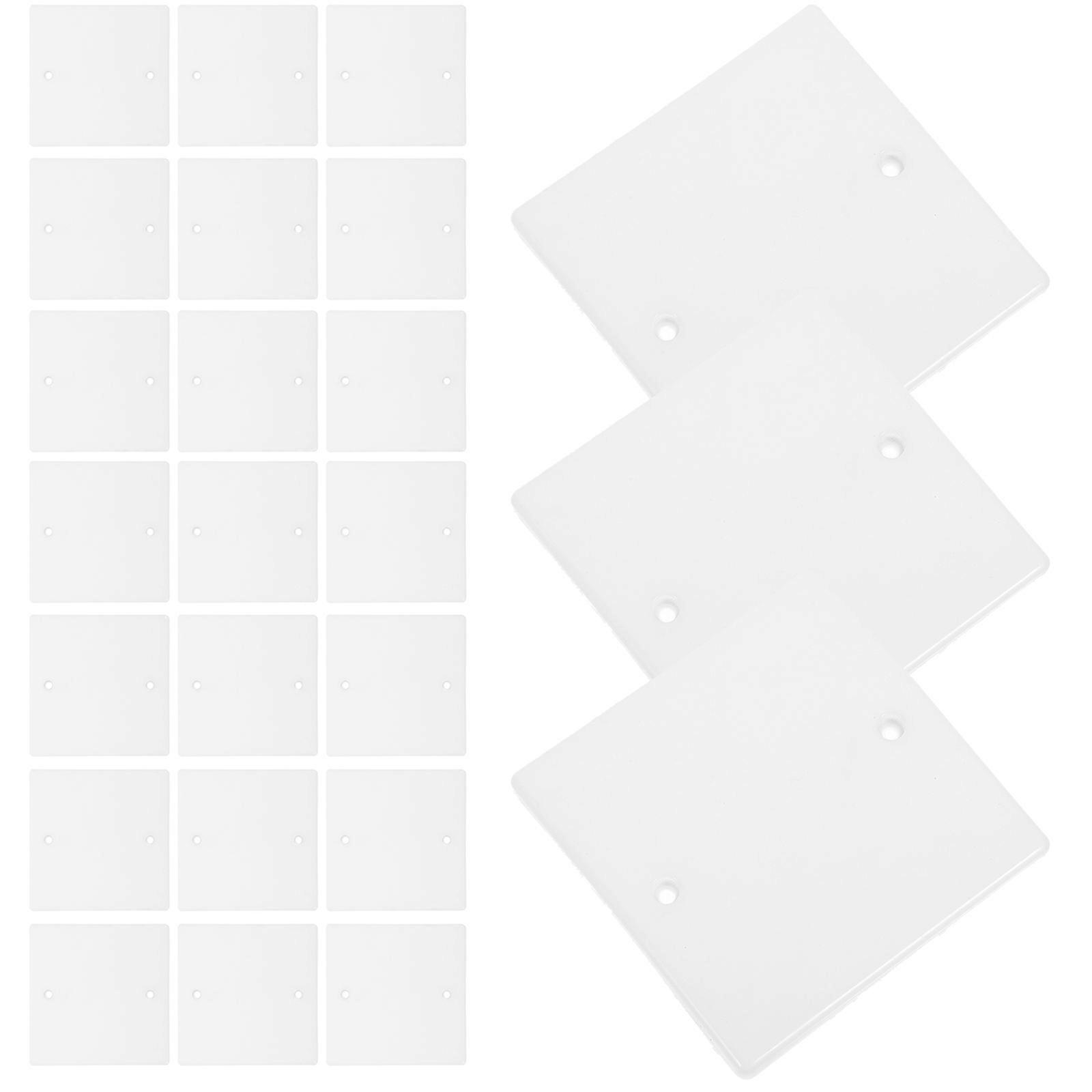 Ceiling Light Cover Plate Ceiling Cover Plates Rectangular DIY Enthusiasts White 8.5X8.2X0.5CM Decorate Ceiling Boxes 50Pcs