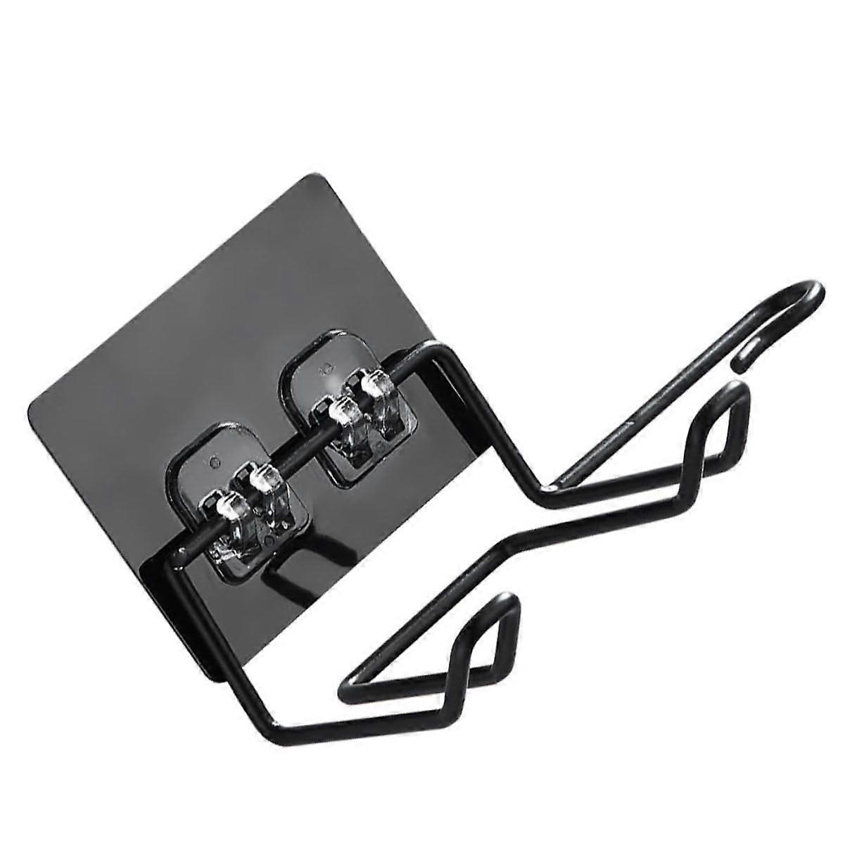 Hair Dryer Holder Wall Mounted Rack with Hooks RustResistant SpaceSaving 2PCS Black White