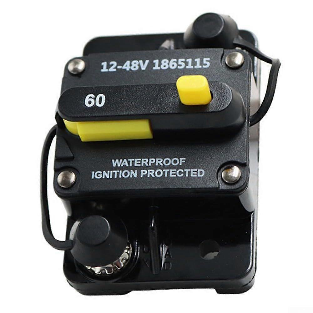60 Amp Waterproof Marine Circuit Breaker, Manual Reset, Stainless Steel for Minn Kota 60V Trolling Motor