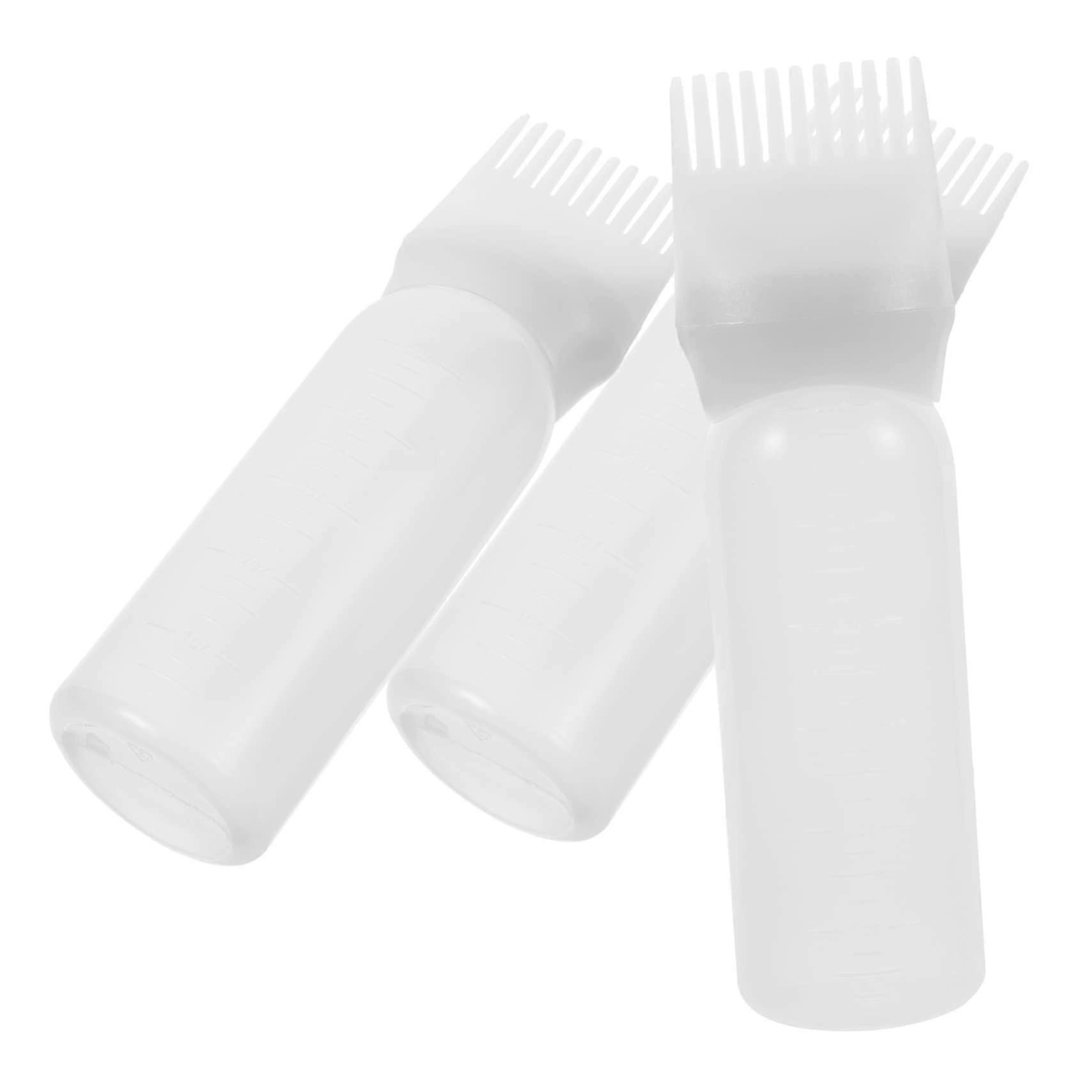 Root Comb Applicator Bottle for Hair Dye and Oil, Even Root Coverage, Easy Fill and Clean, 3pcs