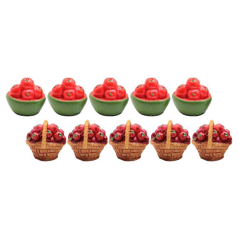 Mini House Baskets Resin Decorative Fruit Baskets 10Pcs for DIY Craft