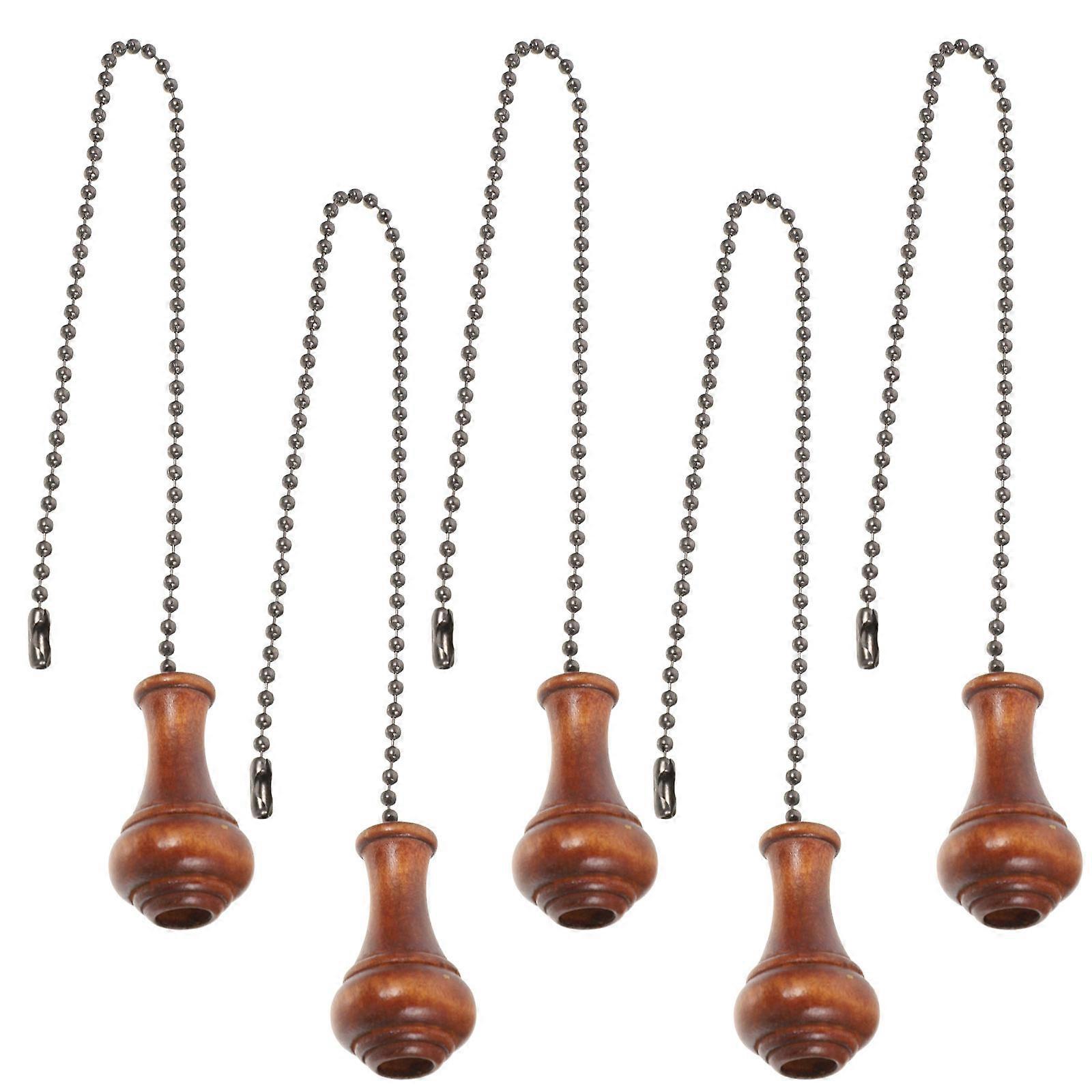 Ceiling Fan Pull Chain Wooden Ball End for Hanging Use 10Pcs