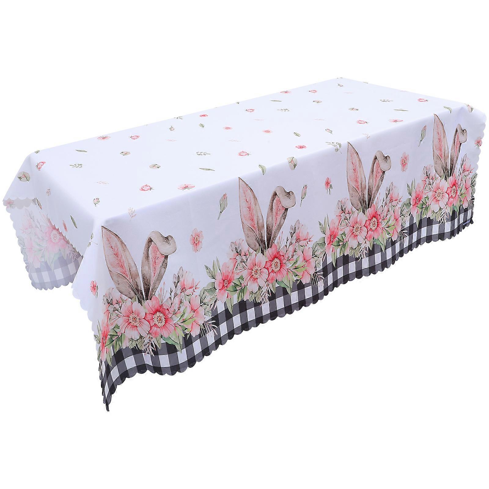 Easter Tablecloth Waterproof Polyester Cover for 5Pcs Picnic Table Decoration