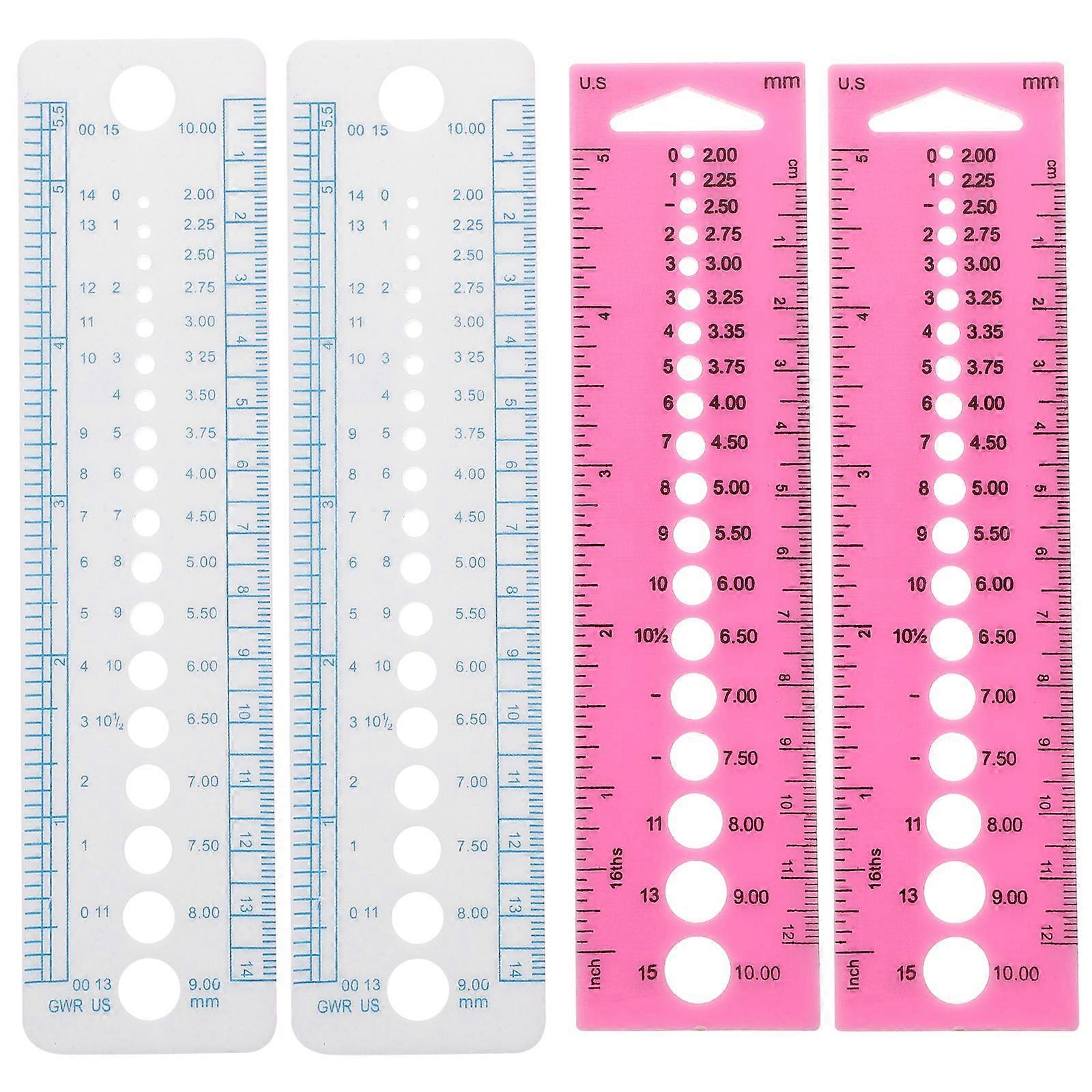 4pcs Plastic Knitting Needle Measuring Rulers Sewing Accessories Weaving Tools