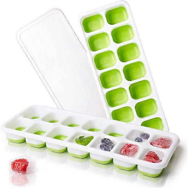 Ice trays with lids for hot summers | Stackable and space-saving ice trays, 2-pack |